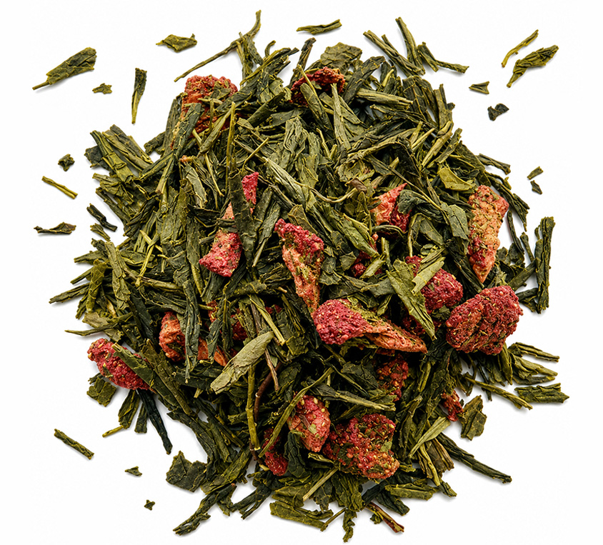 Sencha Strawberry Leo Tea – zielona herbata liściasta z aromatem truskawkowym i liofilizowanymi truskawkami
